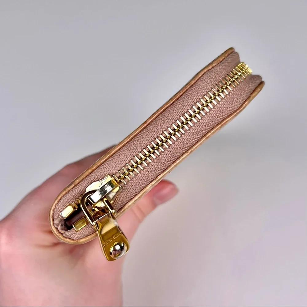Miu Miu Pink Croc-Embossed Wallet